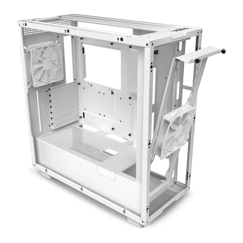کیس گیمینگ مید تاور ATX ان زد ایکس تی H7 Air Flow (مدل 2022)، پشتیبانی از رادیاتور 360 میلی‌متری، پنل جانبی شیشه‌ای حرارت دیده، 2 عدد فن 120 میلی‌متری با جریان هوای آرام، پشتیبانی از نصب عمودی کارت گرافیک، سفید | CM-H71FW-01