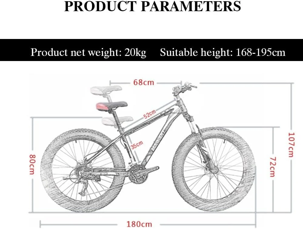 دوچرخه کوهستان مردانه چرخ پهن 24/26 اینچی، دوچرخه تریل کوهستانی با لاستیک پهن مناسب بزرگسالان، دوچرخه 27/30 سرعته با فریم فولادی کربنی، سیستم تعلیق دوگانه و ترمز دیسکی دوگانه - مشکی قرمز