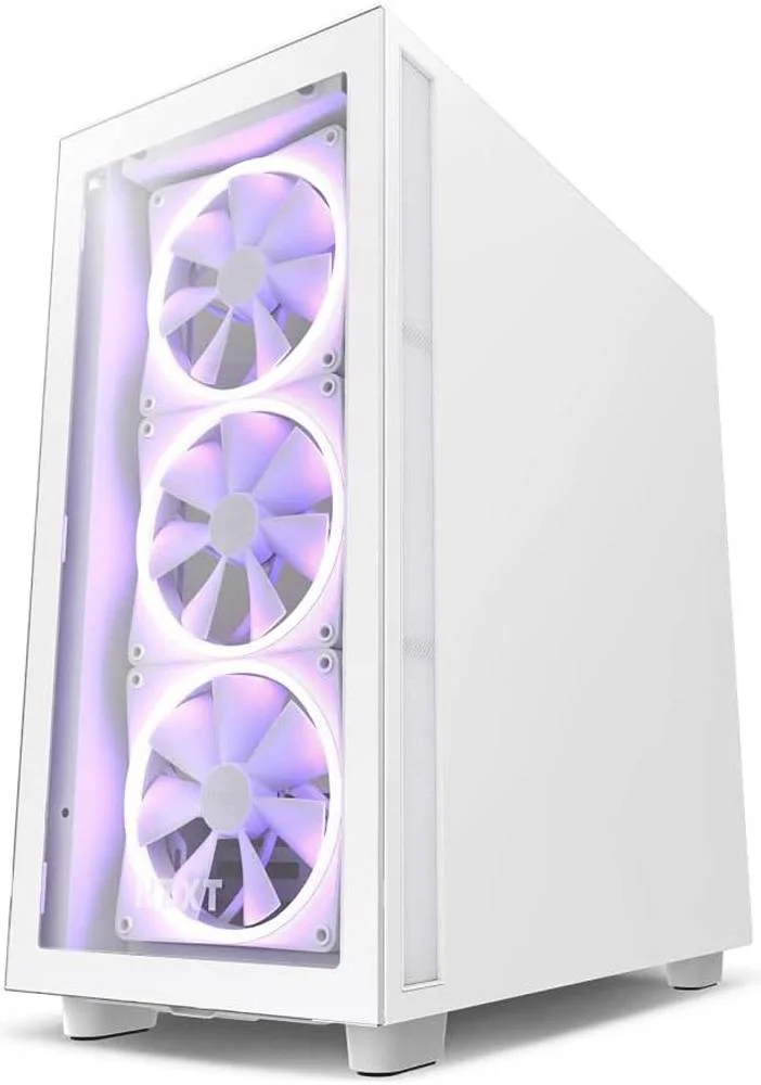 کیس گیمینگ مید تاور NZXT H7 Elite 2023 ATX، دسترسی آسان به پنل های جلو و جانبی بدون نیاز به ابزار، پشتیبانی از حداکثر 7 فن و رادیاتور 360 میلی متری در جلو و بالا و 140 میلی متری در عقب، سفید | CM-H71EW-02