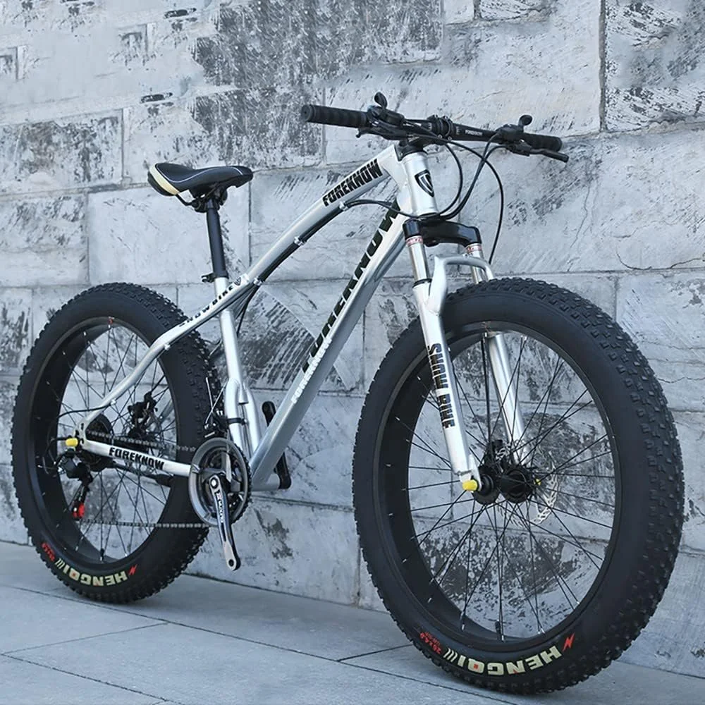 دوچرخه کوهستانی چرخ پهن 20/24/26 * 4.0 اینچی، دوچرخه کوهستانی تریل مناسب بزرگسالان، دوچرخه 7/21/24/27/30 سرعته با فریم فولادی کربنی، دارای سیستم تعلیق دوگانه و ترمز دیسکی دوبل