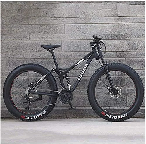 دوچرخه کوهستانی 26 اینچی مناسب بزرگسالان، پسران و دختران، با لاستیک پهن، ترمز دیسکی دوبل و فریم فولادی کربنی ضد لغزش