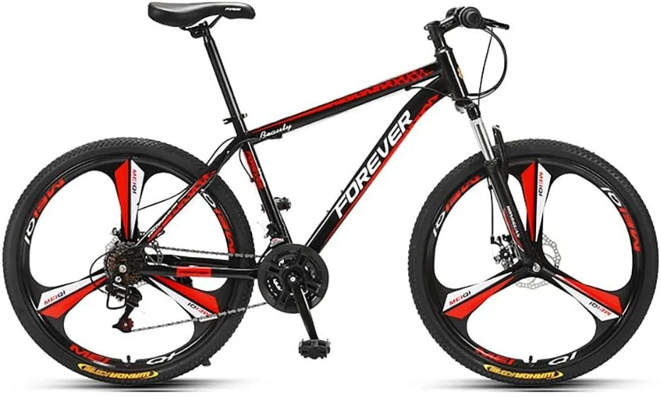 دوچرخه کوهستانی آلومینیومی 26 اینچی با فریم 17 اینچی، ترمز دیسکی، 3/6 پره، 24 سرعته، مناسب برای آقایان و بانوان، دوچرخه MTB با ترمز دیسکی دوبل برای مسیرهای کوهستانی