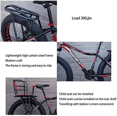 دوچرخه کوهستانی تریل 26 اینچی با لاستیک پهن، ترمز دیسکی دوبل، ضد لغزش، فریم فولادی کربنی با سرعت 21