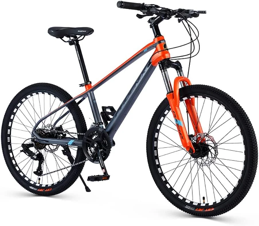 دوچرخه کوهستان 24 اینچی 24/27 سرعته با فریم آلیاژ آلومینیوم، دوچرخه کوهستان هاردتیل با قفل هیدرولیک و طراحی کابل مخفی، ترمز دیسکی دوگانه برای بزرگسالان