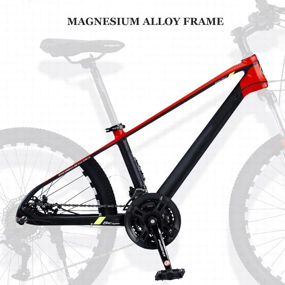 دوچرخه کوهستان 24 اینچی 24/27 سرعته با فریم آلیاژ آلومینیوم، دوچرخه کوهستان هاردتیل با قفل هیدرولیک و طراحی کابل مخفی، ترمز دیسکی دوگانه برای بزرگسالان