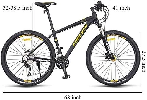 دوچرخه کوهستان سایز 27.5 اینچ، 27 دنده، بدنه آلومینیومی، مناسب تمام سطوح، با زین قابل تنظیم