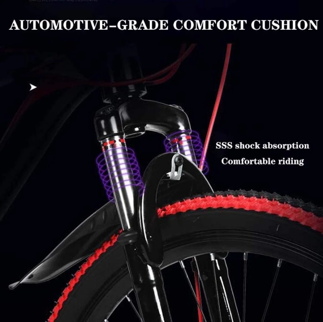 دوچرخه کوهستان بزرگسال سایز 26 اینچ 27 دنده، دوچرخه مردانه آلیاژ آلومینیوم سبک وزن، دوچرخه جاده با فریم کامل و سیستم تعلیق جلو