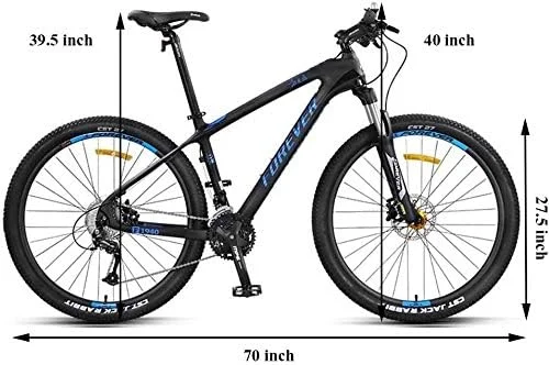 دوچرخه کوهستانی با فریم فیبر کربنی و سیستم تعلیق دوگانه، سایز 27.5 اینچ، ترمز دیسکی، مناسب برای تمام سطوح، دوچرخه کوهستانی یونیسکس