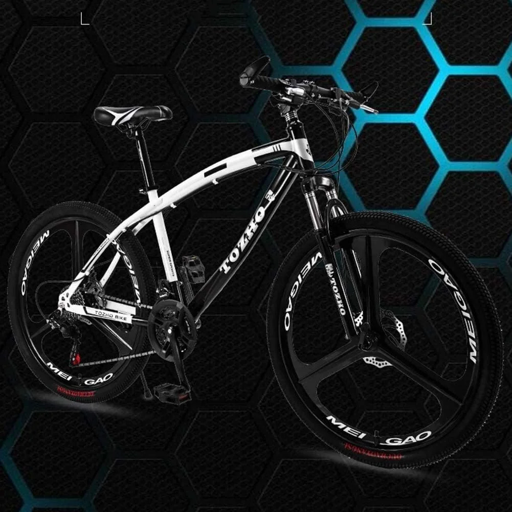 دوچرخه کوهستانی کودکانه سایز ۲۴ اینچ با سیستم جذب شوک، فریم فولادی کربنی با سختی بالا، ترمزهای دیسکی دوگانه آفرود، مناسب برای مردان و زنان بزرگسال، نوجوانان و دانشجویان با سرعت متغیر