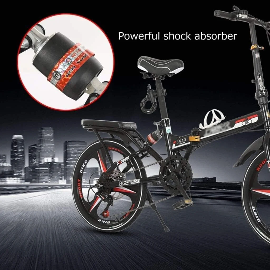 دوچرخه تاشو بزرگسال سایز 20 اینچ مناسب آقایان و بانوان، دوچرخه کوهستانی فضای باز، دوچرخه جاده ای دانشجویی