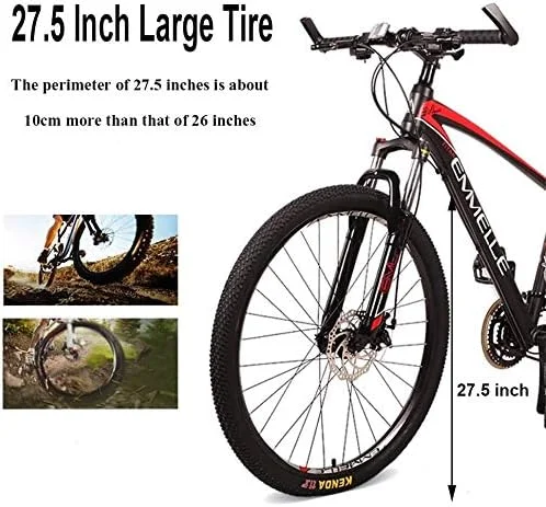 دوچرخه کوهستانی 27 سرعته با لاستیک بزرگ 27.5 اینچی، دوچرخه کوهستانی دومنظوره با فریم آلومینیومی، مناسب آقایان و بانوان - رنگ: سبز