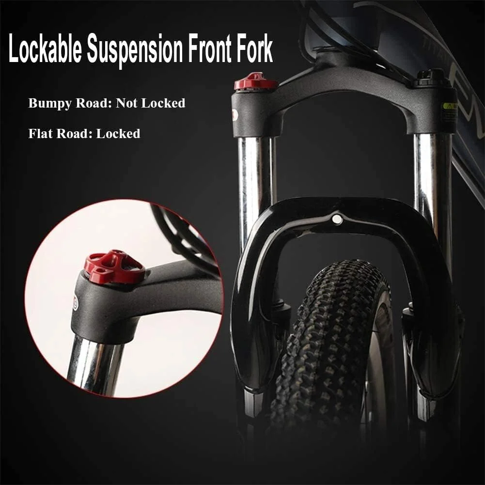 دوچرخه کوهستانی 27 سرعته با لاستیک بزرگ 27.5 اینچی، دوچرخه کوهستانی دومنظوره با فریم آلومینیومی، مناسب آقایان و بانوان - رنگ: سبز