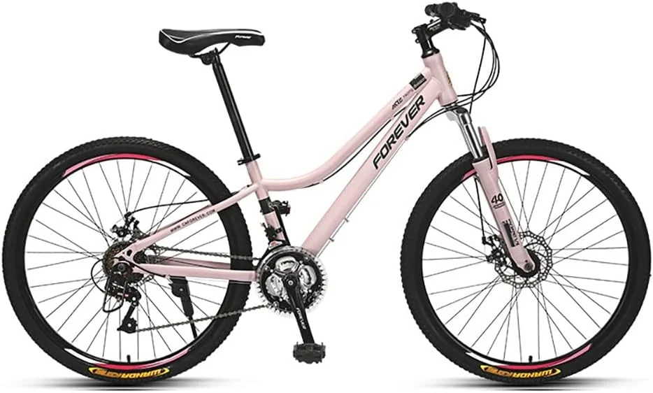 دوچرخه کوهستان ۲۶ اینچی با سیستم تعلیق جلو، ۲۴/۲۷ سرعته، با فریم فولادی کربنی با ارتفاع کم و ترمز دیسکی دوبل، مناسب برای آقایان و بانوان