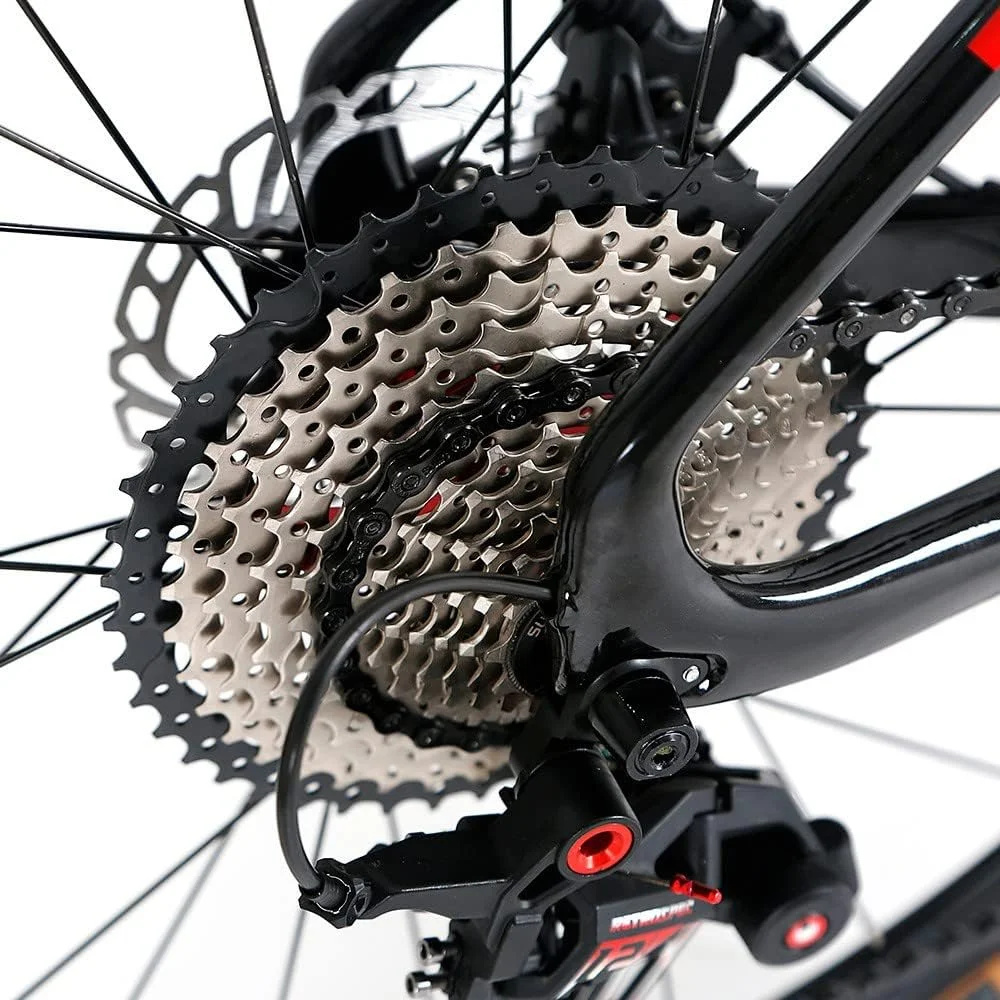 دوچرخه کوهستان چرخ پهن 26 اینچی 27 سرعته با فریم فولادی کربنی بالا، ترمز دیسکی دوبل، سیستم تعلیق جلو و کمک فنر، دوچرخه تریل کوهستانی تایر پهن مناسب بزرگسالان