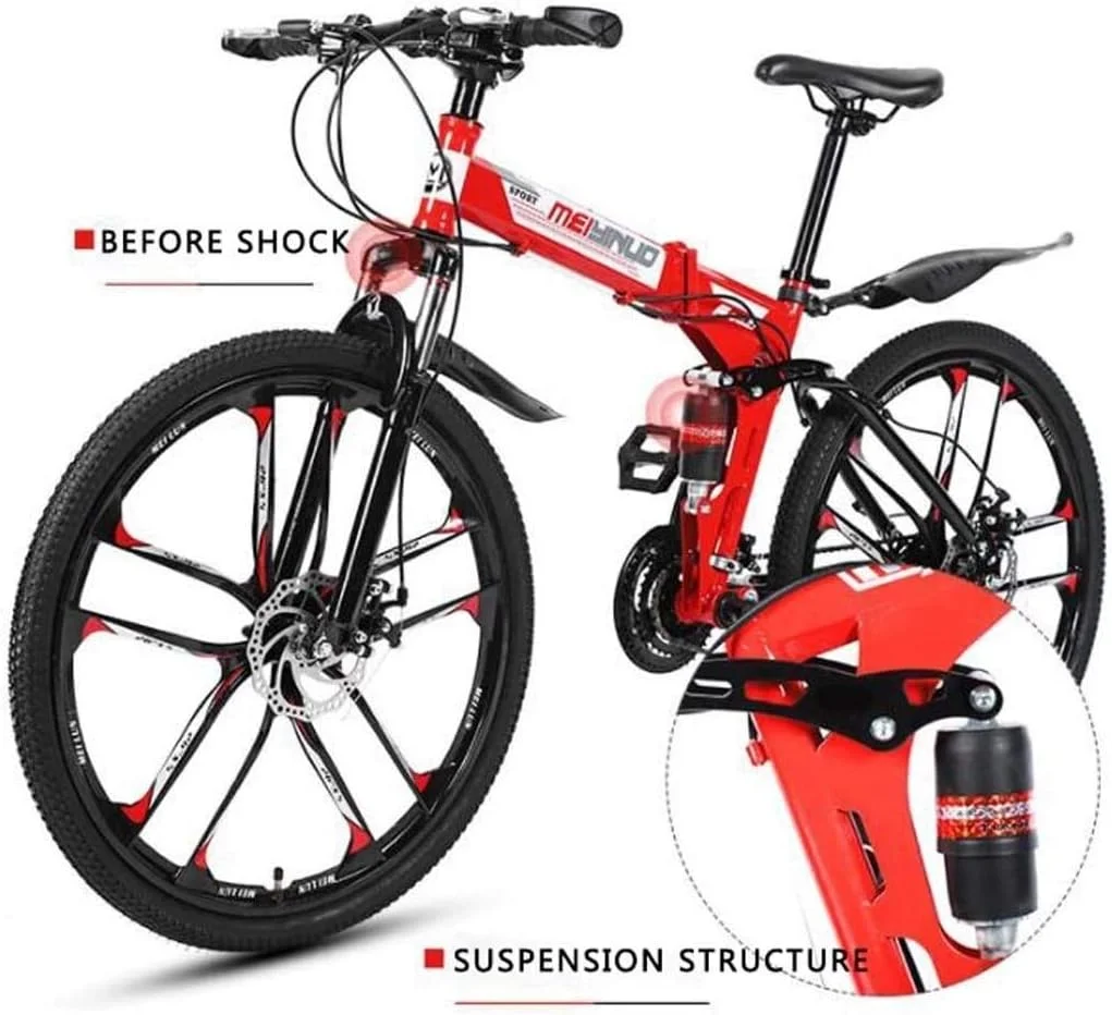 دوچرخه کوهستان 26 اینچی 21 سرعته با فریم سبک وزن و سیستم تعلیق کامل و ترمز دیسکی