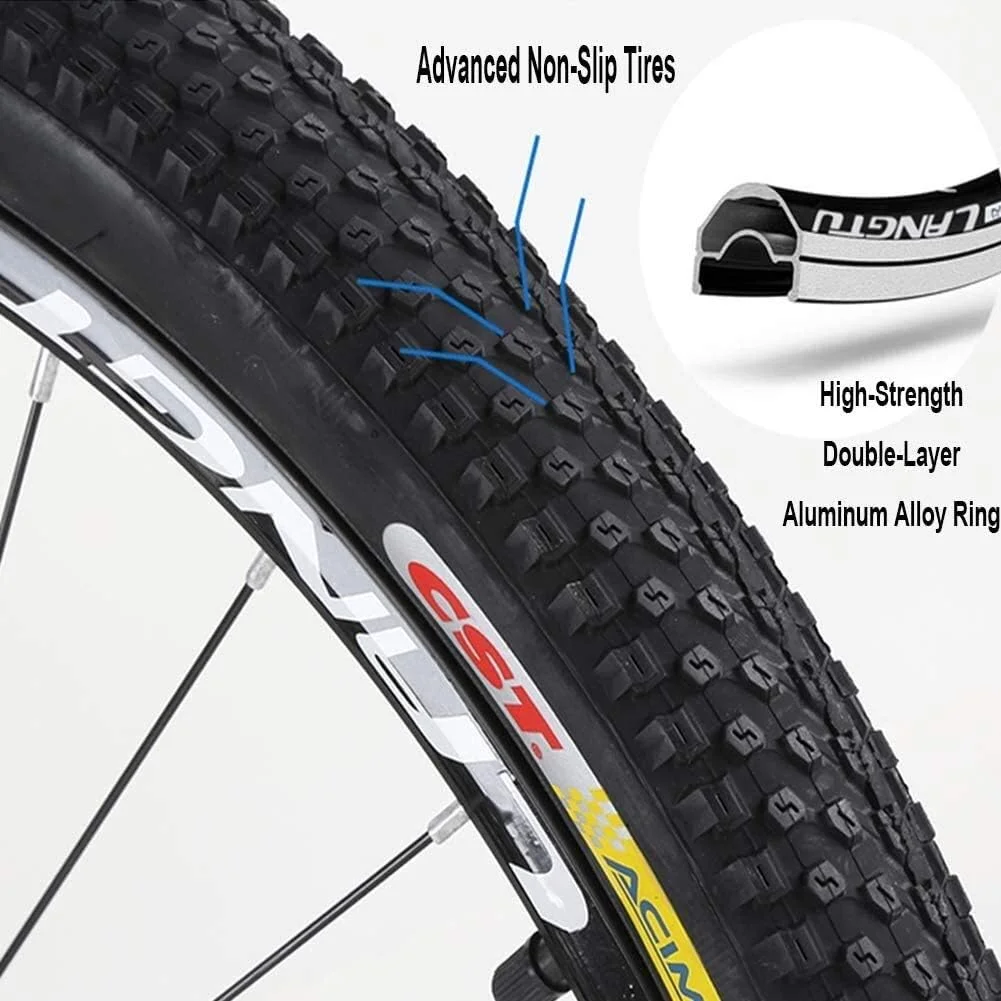 دوچرخه کوهستان 21 سرعته با فریم آلومینیومی 26 اینچی، مناسب کودکان و بزرگسالان، دوچرخه ضد لغزش برای تمام سطوح