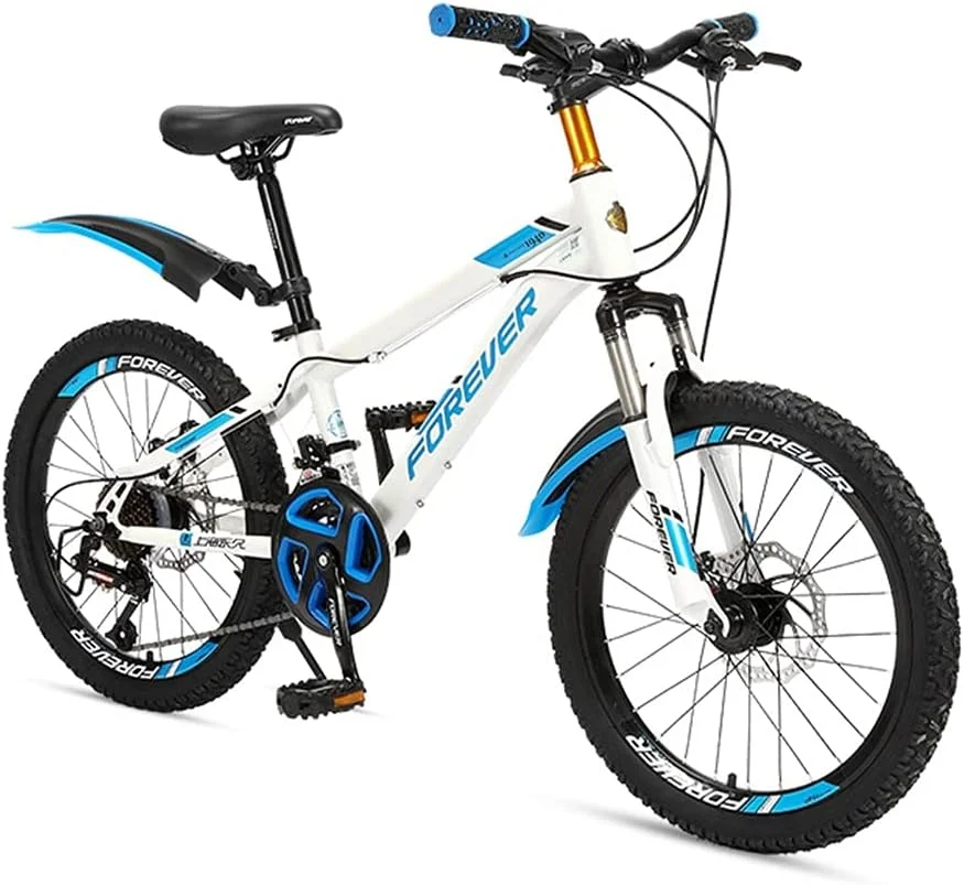 دوچرخه ۲۴ سرعته مناسب فضای باز با دوشاخ جلوی کمک‌فنر دار و زین قابل تنظیم برای کودکان، دانش‌آموزان و نوجوانان سایز ۲۰/۲۲ اینچ