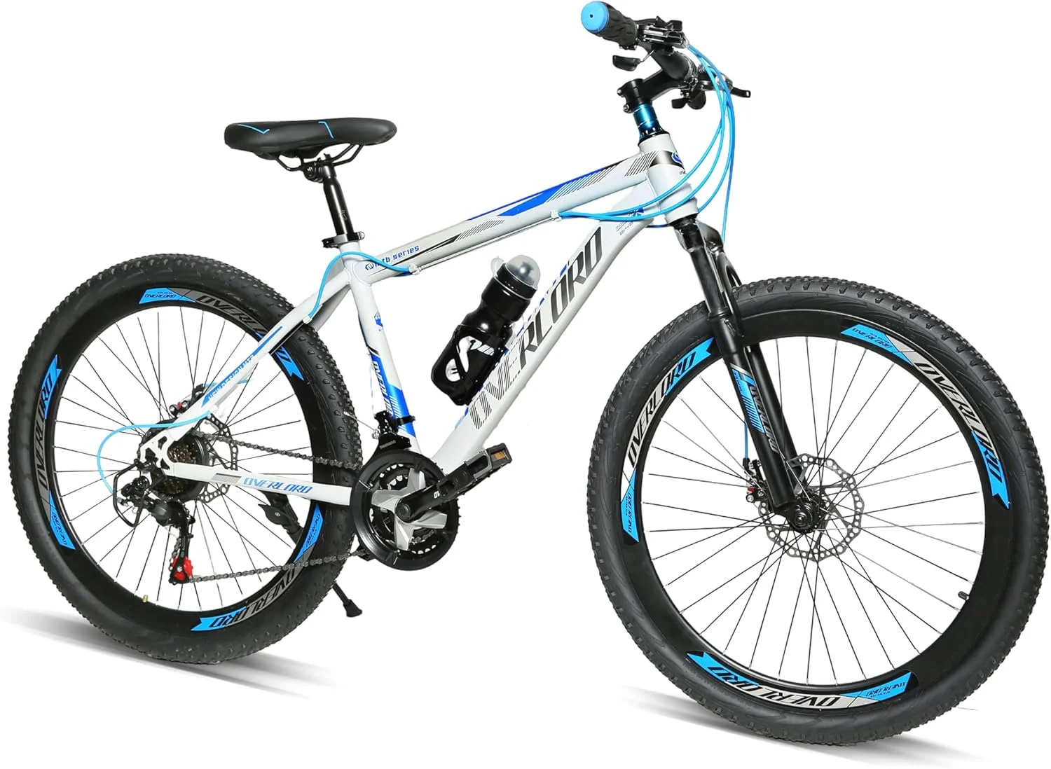 دوچرخه کوهستانی جوانان/بزرگسالان 26 اینچی Derak، 7-21 سرعته، مدل turnary از DerakBikes (26، سفید آبی)