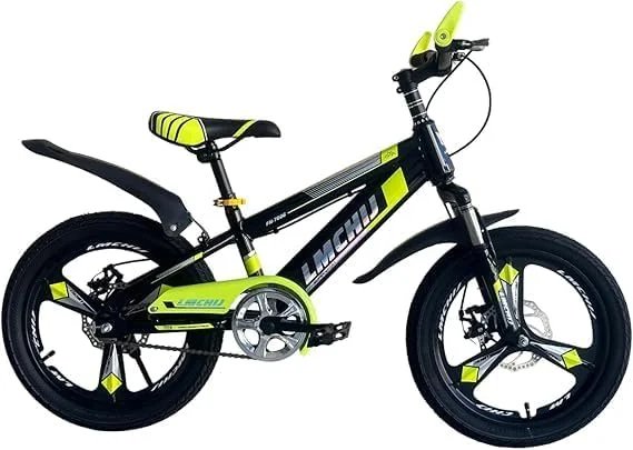 دوچرخه بچگانه، 22 اینچ تک سرعته، فریم فولادی کربنی، چرخ های آلیاژی، ترمزهای دیسکی دوبل، سیستم تعلیق جلو، طراحی شیک - مشکی/زرد