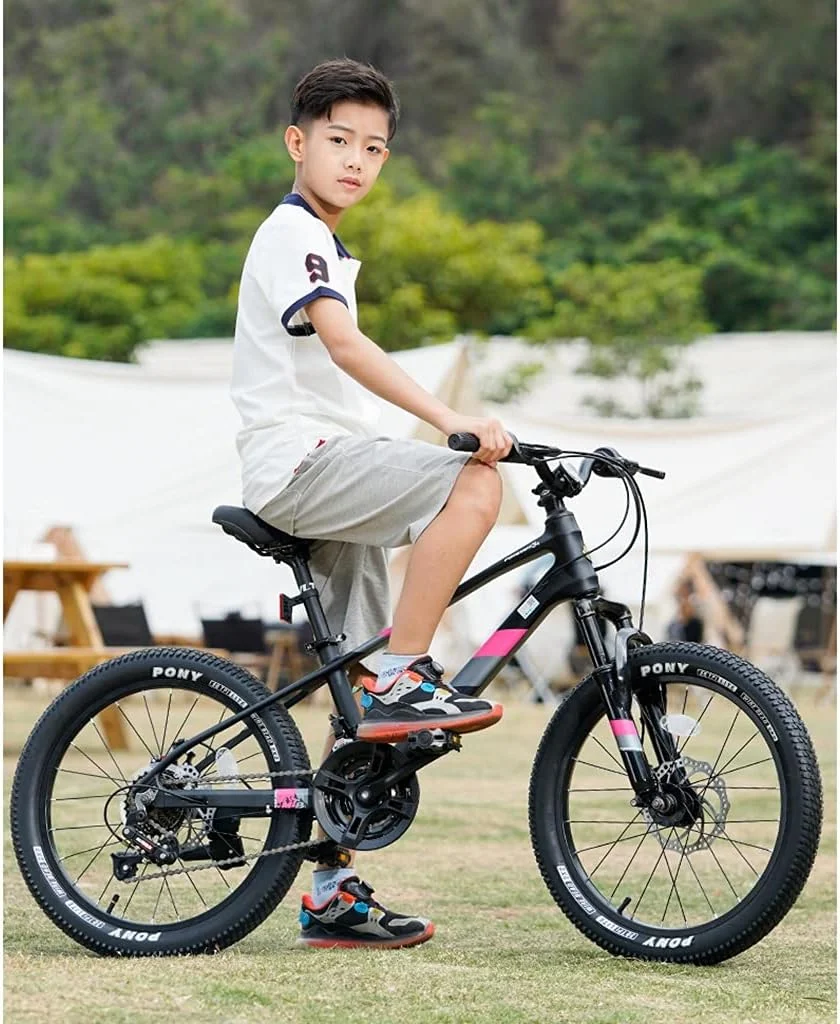 دوچرخه کوهستانی 20 اینچی، فریم آلیاژی مردانه/زنانه، 21 دنده، ترمزهای دیسکی، مسابقه آفرود دانشجویی جوانان (رنگ: مشکی)