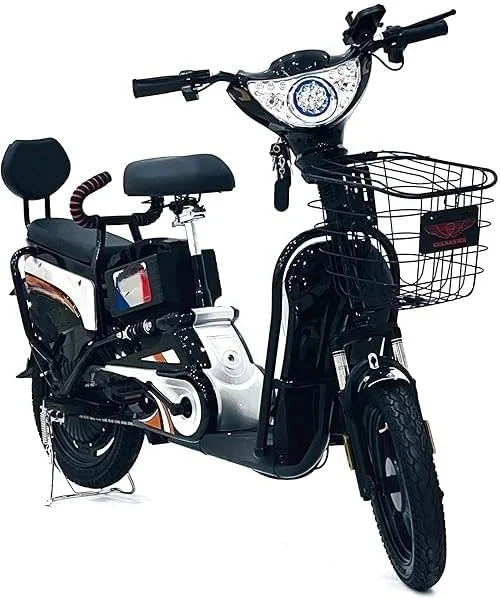 دوچرخه برقی ۱۶ اینچی برای بزرگسالان | موتور براشلس ۳۵۰ وات | سرعت ۴۰–۵۰ کیلومتر در ساعت، برد ۳۰–۳۵ کیلومتر | ۳ دنده | نمایشگر LED، ۴ کمک فنر، لاستیک ۱۶/۱۴ اینچی - دوچرخه برقی شهری و خارج از جاده