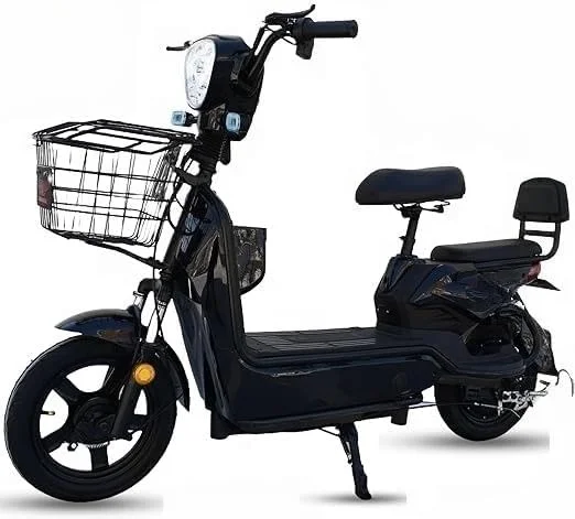 دوچرخه برقی 2024 | موتور 350 وات، باتری 48 ولت 12 آمپر ساعت | نمایشگر LCD، چراغ جلو LED | حداکثر سرعت 40 کیلومتر در ساعت | برد 30 کیلومتر | حالت دوگانه | فریم آلومینیومی - مناسب برای همه | مشکی