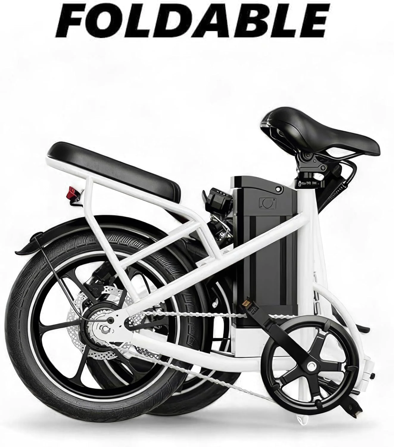 دوچرخه برقی تاشو WINDHORSE با موتور پرسرعت 350 وات| باتری 36 ولت 8 آمپر| W2B سفید| سرعت 40 کیلومتر در ساعت| برد 35 کیلومتر| ترمزهای دیسکی دوبل| فریم آلیاژ کربن و لاستیک های 16 اینچی| دوشاخ جلو کمک فنردار