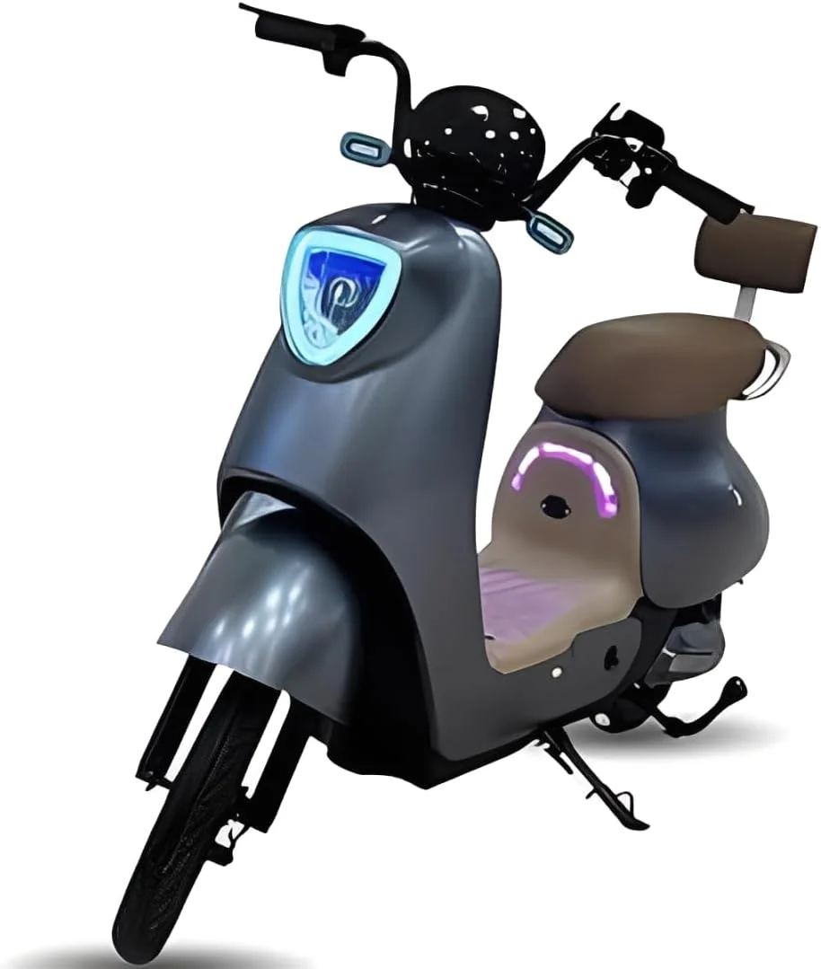 دوچرخه برقی کلاسیک - خاکستری و بژ | روشنایی LED | طراحی مدرن شهری | صندلی راحت ممتاز | باتری با برد طولانی | سواری نرم و روان | وسیله رفت و آمد شهری سازگار با محیط زیست