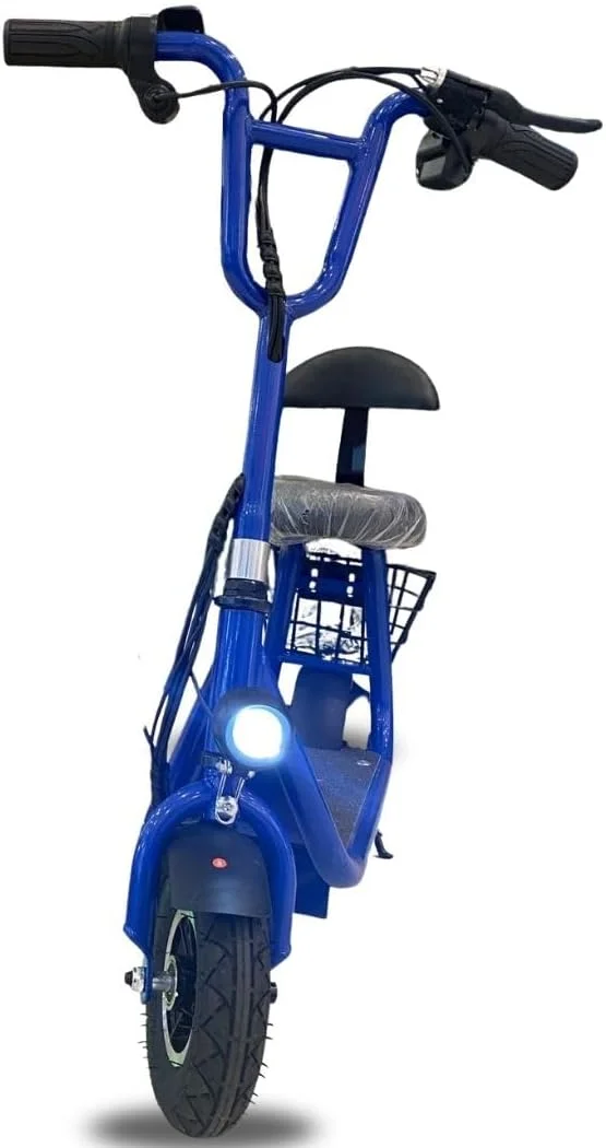 مینی موتور برقی آبی رنگ Hm1 36V برای کودکان | موتور 250 واتی، سرعت 25 کیلومتر در ساعت و برد 4-7 کیلومتر | باتری 3.6 آمپر ساعتی، طراحی سبک وزن 12 کیلوگرمی، ظرفیت بار 70 کیلوگرمی - سواری سرگرم کننده و ایمن برای کودکان