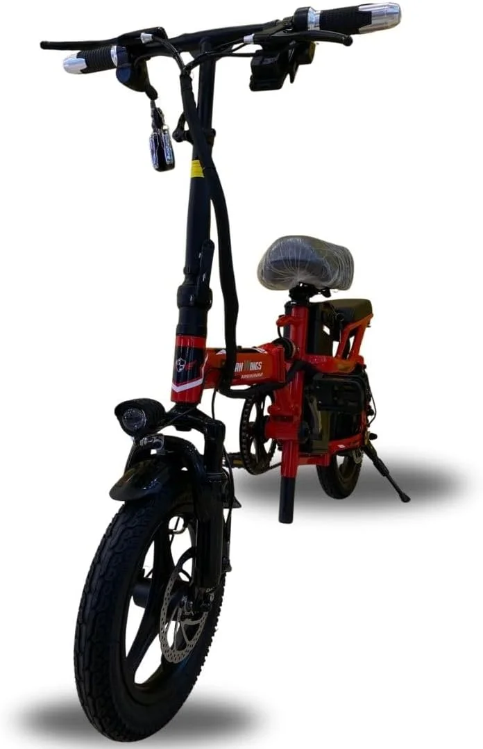 دوچرخه برقی بزرگسال مدل Kq 04 48V | موتور 450 واتی، سرعت 42 کیلومتر در ساعت و برد 25-37 کیلومتر | باتری 15 آمپر ساعتی، لاستیک های 14 اینچی با رینگ آلومینیومی، ظرفیت بار 180 کیلوگرم، بدنه مقاوم 32 کیلوگرمی دوچرخه برقی بزرگسال مدل Kq 04 48V | موتور 450 واتی، سرعت 42 کیلومتر در ساعت و برد 25-37 کیلومتر | باتری 15 آمپر ساعتی، لاستیک های 14 اینچی با رینگ آلومینیومی، ظرفیت بار 180 کیلوگرم، بدنه مقاوم 32 کیلوگرمی