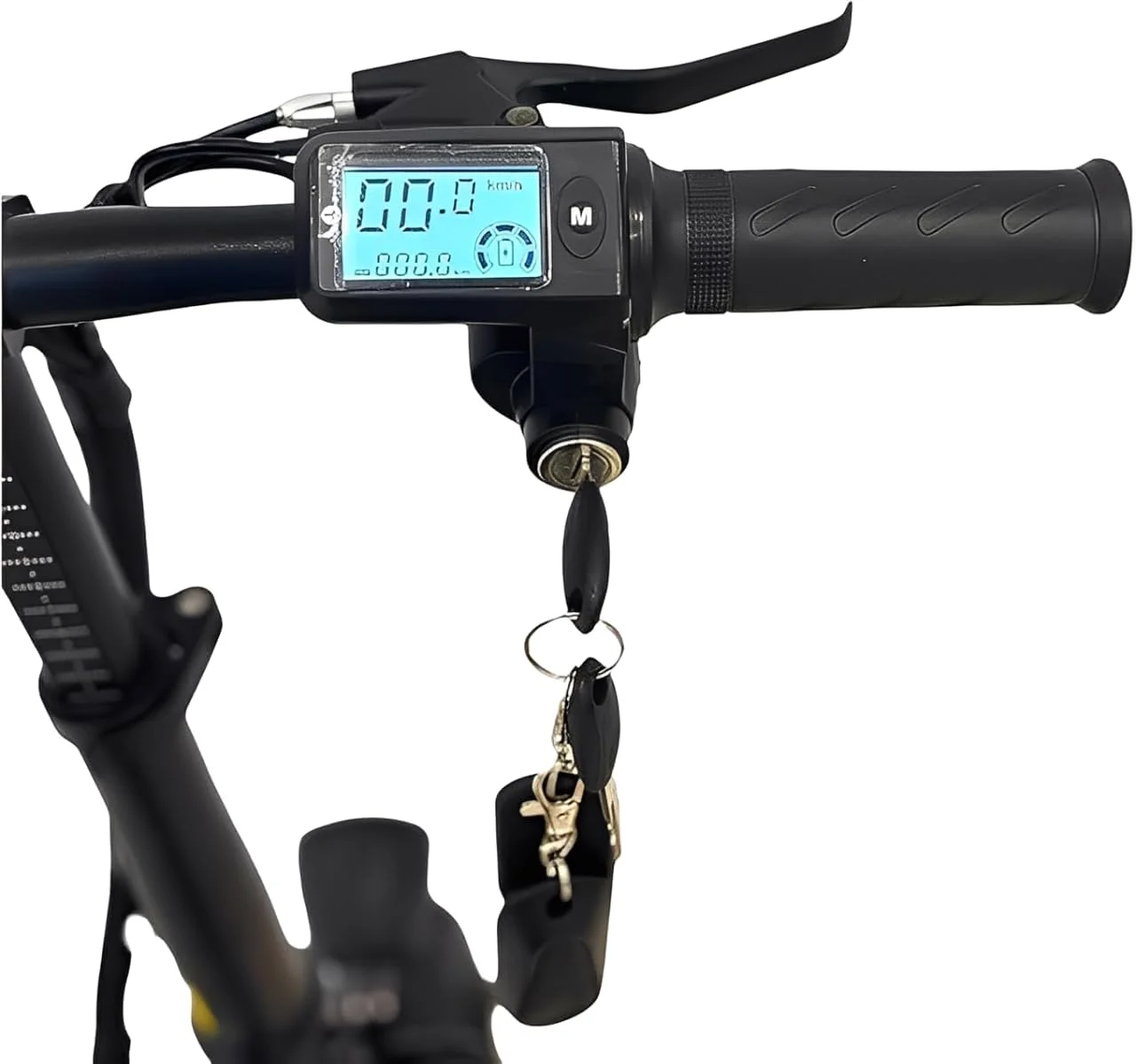 دوچرخه برقی تاشو، سرمه ای | نمایشگر LCD | طراحی جمع و جور و قابل حمل | ترمزهای دیسکی | صندلی قابل تنظیم با پشتی | دوچرخه برقی شهری