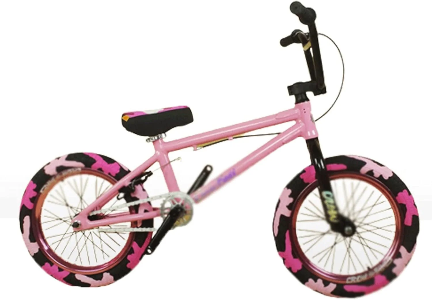 دوچرخه 16 اینچی BMX صورتی آلومینیومی مینی نمایشی خیابانی