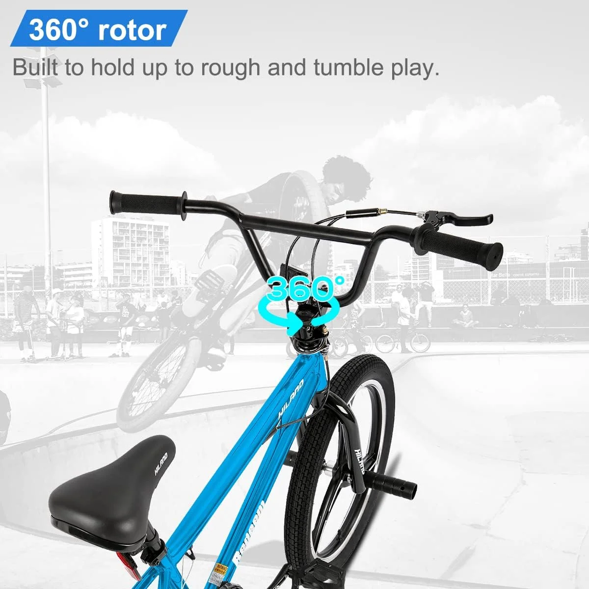 دوچرخه BMX فری استایل هایلند سایز 20 اینچ مناسب پسران و دختران 7 سال به بالا، روتور 360 درجه، دارای 4 میخ، تک سرعته، 3 پره، 5 پره، رنگ های متنوع