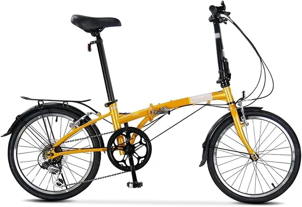 دوچرخه تاشو با بدنه فولاد کربنی، 6 دنده، ترمز V و دارای گلگیر و ترک‌بند عقب مناسب رفت و آمد و دوچرخه‌سواری در فضای باز