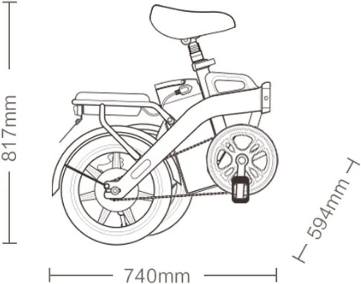 دوچرخه تاشو برقی شهری با باتری لیتیومی و موتور DC بدون جاروبک