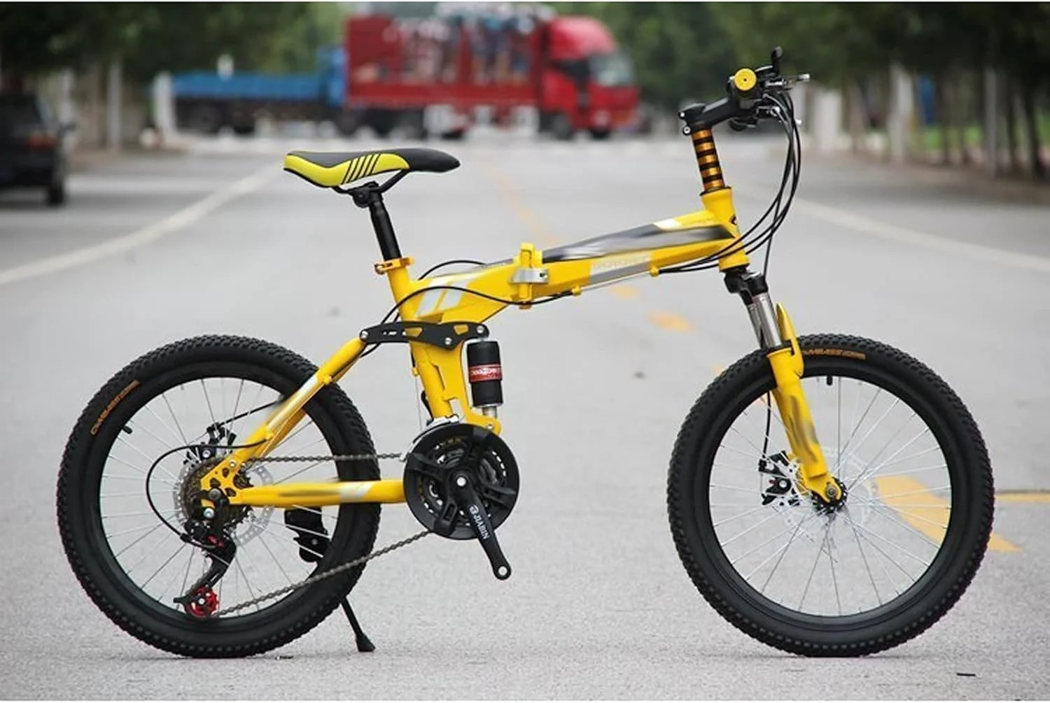 دوچرخه تاشو کوهستانی بزرگسال، چرخ 20 اینچی، 24 دنده، دوچرخه سرعت متغیر مردانه، مسابقه ای، MTB سبک وزن، دوچرخه سواری ورزشی (Hortel)