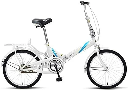دوچرخه تاشو زنانه با طراحی ساده و مدرن، سبک و کم حجم، مناسب بزرگسالان، با فریم فولادی کربنی، گلگیر جلو و عقب، مناسب رفت و آمد شهری، رنگ فیروزه ای، سایز 20 اینچ، رنگ: سفید