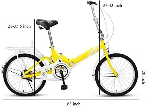 دوچرخه تاشو زنانه با طراحی ساده، سبک و جمع و جور، مناسب بزرگسالان، دارای فریم فولادی کربنی، گلگیر جلو و عقب، مناسب رفت و آمد شهری، رنگ فیروزه ای، سایز 20 اینچ، رنگ: سفید
