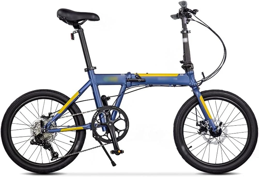 دوچرخه تاشو با فریم آلیاژ آلومینیوم، ترمز دیسکی، 9 دنده، فوق سبک، مناسب حمل و نقل شهری (Hortel)