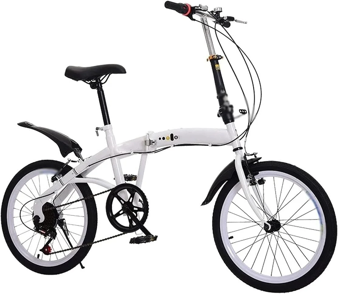 دوچرخه تاشو 20 اینچی 6 سرعته با فریم فولادی کربنی و رنگ شده، پدال فشرده، مناسب بزرگسالان