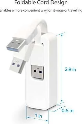 آداپتور شبکه USB 3.0 به اترنت گیگابیتی 10/100/1000 تاشو TP-Link، اتصال سریع و آسان، سازگار با سیستم عامل های ویندوز، مک، کروم و لینوکس | UE300