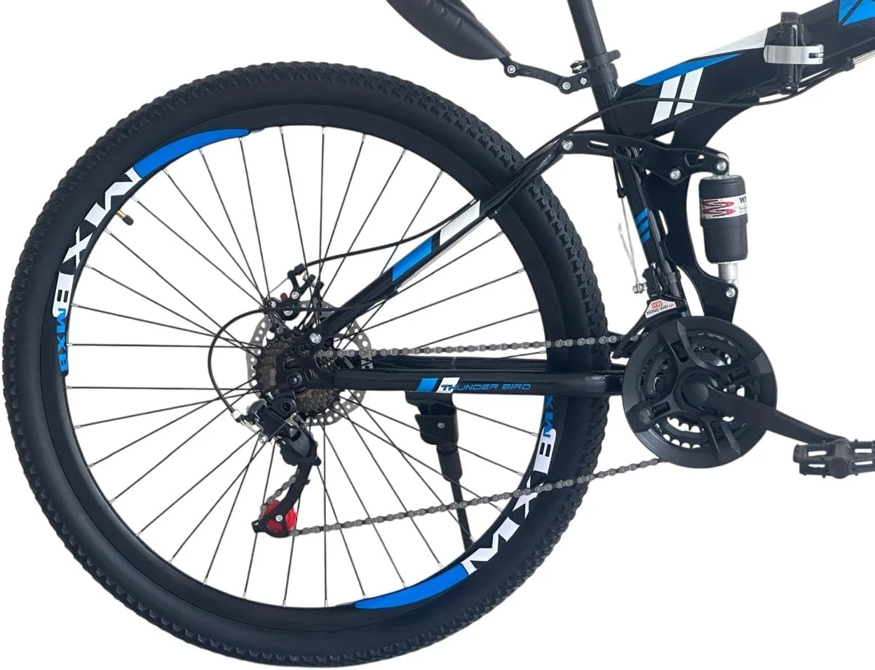 دوچرخه تاشو 29 اینچی 24 سرعته کوهستان با ترمز دیسکی معلق مشکی آبی