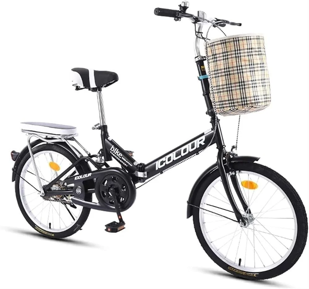 دوچرخه تاشو شهری، دوچرخه تاشو کوچک قابل حمل و راحت دانشجویی با چرخ برای مردان، زنان، دوچرخه تاشو سبک وزن برای رفت و آمدهای شهری جمع و جور (C