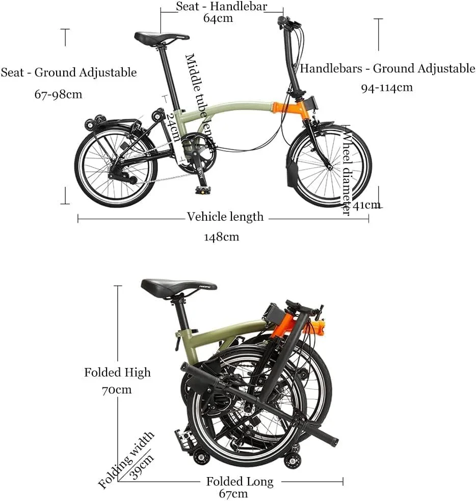 دوچرخه تاشو، دوچرخه تاشو 3 سرعته، فریم فولادی، ترمز دیسکی دوبل، سیستم تعلیق عقب، دوچرخه سبک وزن برای بزرگسالان، جذب شوک دوبل