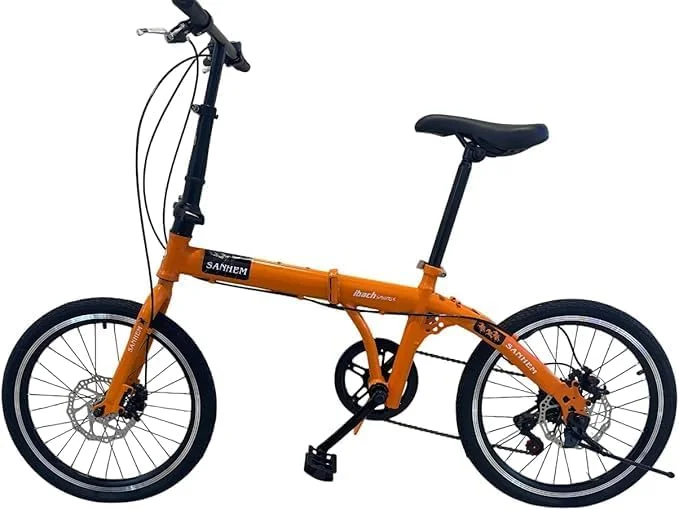 دوچرخه تاشو برای آقایان و بانوان، چرخ 20 اینچی، 6 دنده، فرمان تاشو، ترمز دیسکی دوبل پره ای