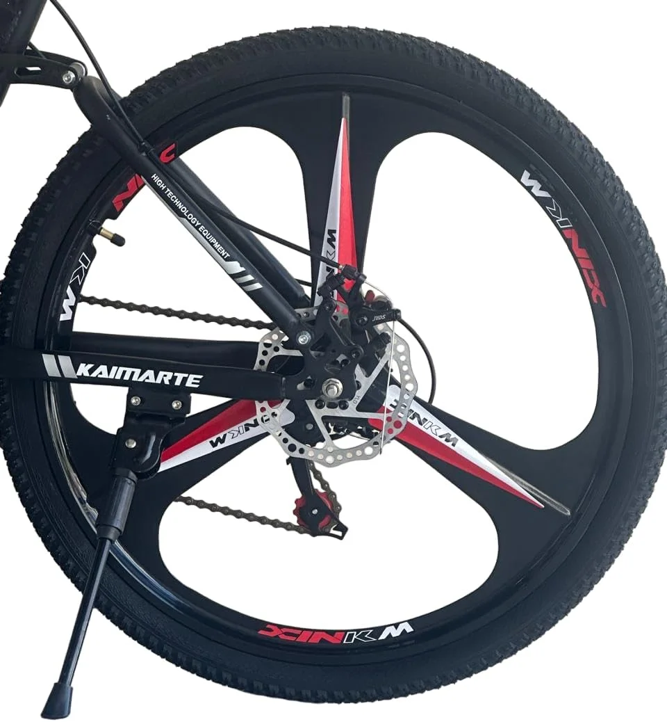 دوچرخه تاشو Shard سایز 26 اینچ، 21 دنده، دارای سیستم تعلیق دوبل، طوقه آلومینیومی - دوچرخه کوهستان رنگ: مشکی/قرمز