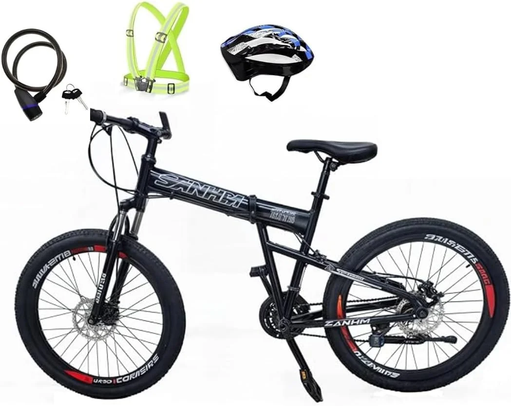 دوچرخه تاشو 26 اینچی، 21 دنده، طوقه پره ای، دارای سیستم تعلیق جلو