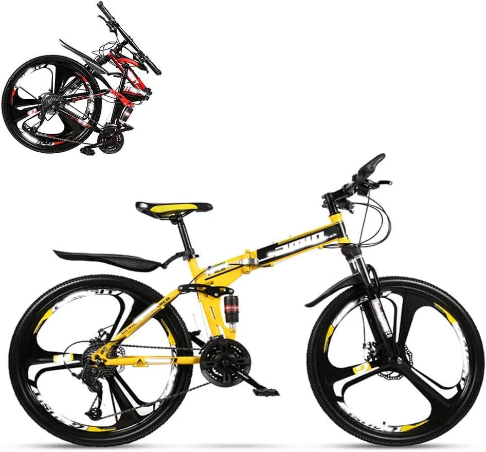 دوچرخه تاشو، 26 اینچ، سرعت متغیر، کمک فنر دوبل، مسابقه آفرود، با قفل کمک فنر جلو، 4 رنگ، مناسب برای قد 165-185 سانتی متر