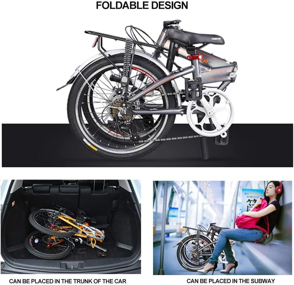 دوچرخه تاشو فوق سبک Por، دوچرخه های 20 اینچی آلیاژ آلومینیوم با سرعت متغیر