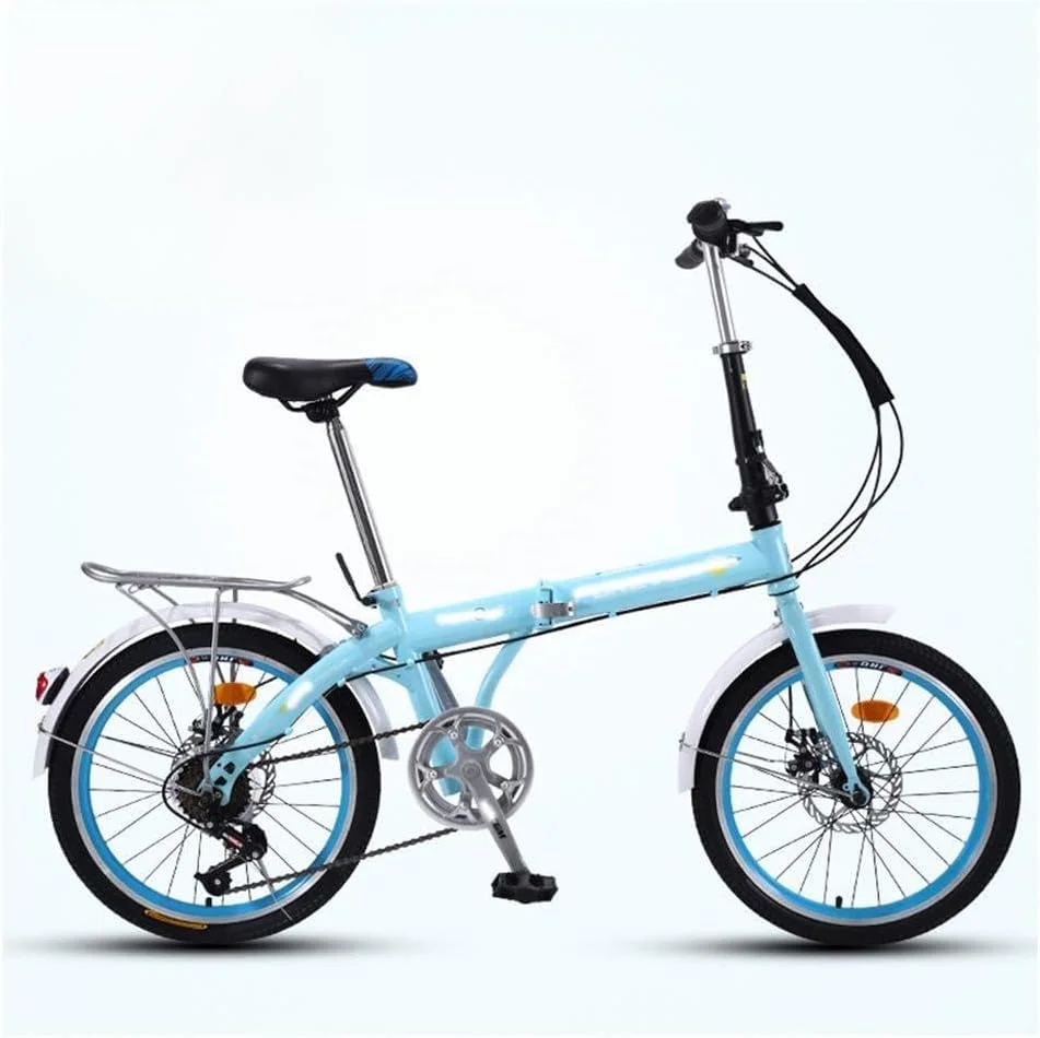 دوچرخه تاشو، 7 دنده، فوق سبک و قابل حمل، تاشو سریع 3 مرحله ای، ترمز دیسکی دوبل، زین قابل تنظیم و راحت، 16/20 اینچ 4 رنگ